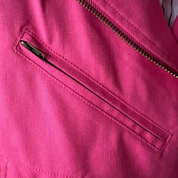NWT Doland for Anthropologie Women's Pink Cropped Biker Jacket - size Medium - Picture 8 of 12